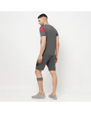 Stripes Knee Length  Shorts & Stripes Half Sleeve T-shirts For Men's